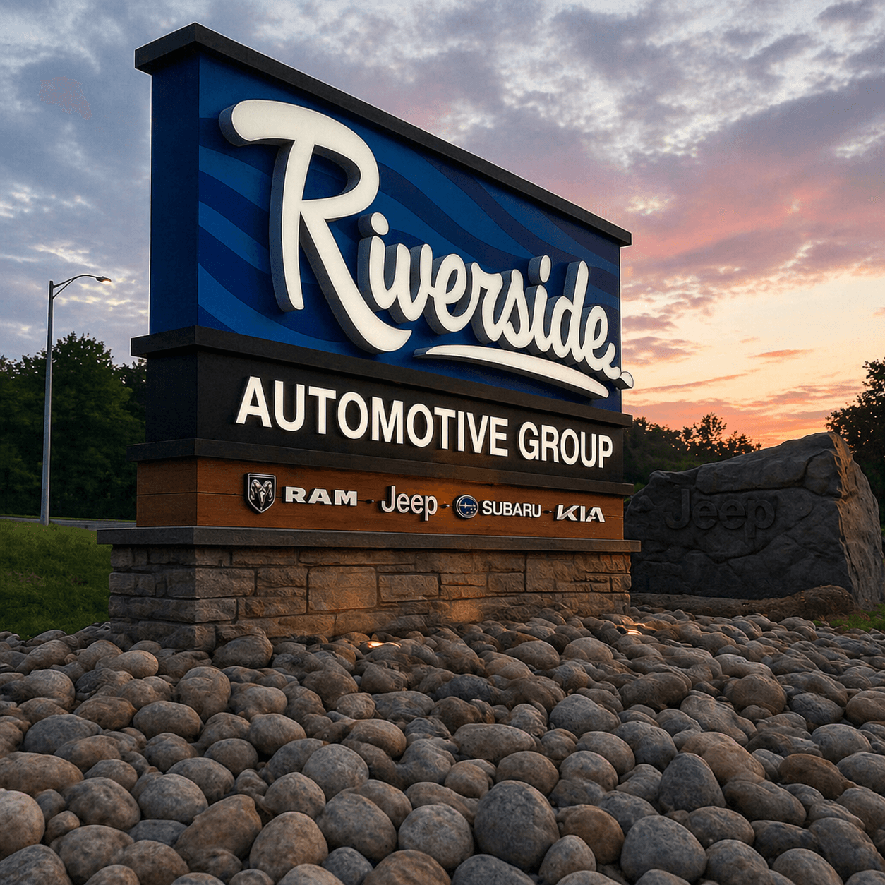 Riverside Automotive Monument Sign